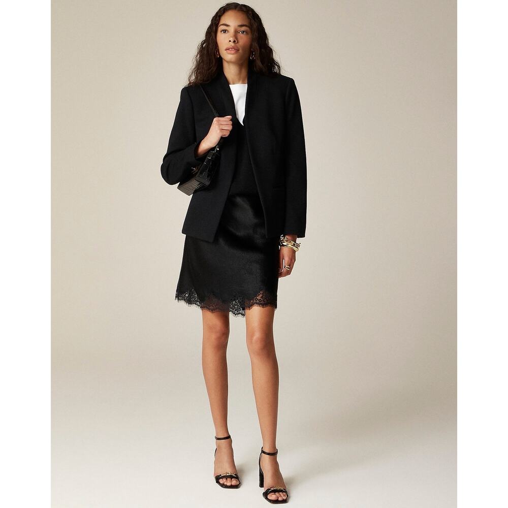 J. Crew New Going Out Black Stretch Twill Black Lined Blazer, Size XL